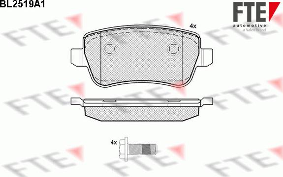 FTE 9010777 - Əyləc altlığı dəsti, əyləc diski furqanavto.az