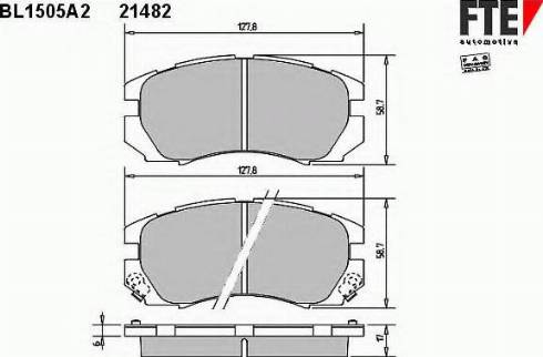 FTE BL1505A2 - Əyləc altlığı dəsti, əyləc diski furqanavto.az