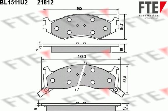 FTE BL1511U2 - Əyləc altlığı dəsti, əyləc diski furqanavto.az