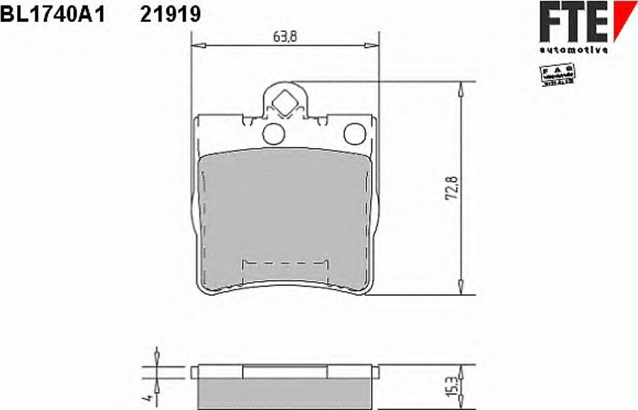 FTE BL1740A1 - Əyləc altlığı dəsti, əyləc diski furqanavto.az