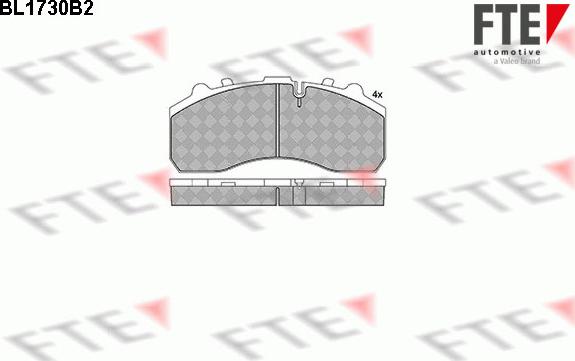 FTE BL1730B2 - Əyləc altlığı dəsti, əyləc diski furqanavto.az