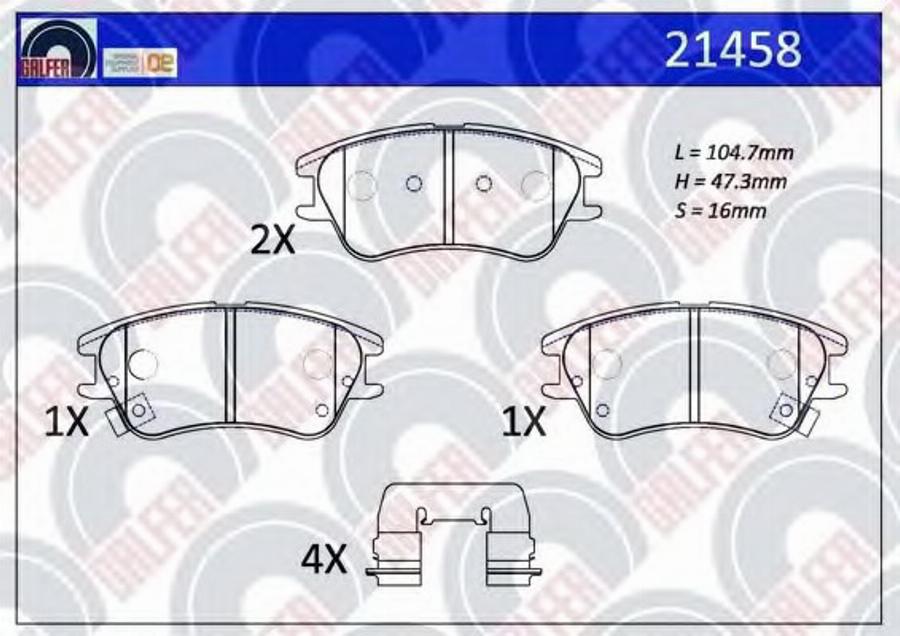 Galfer 21458 - Əyləc altlığı dəsti, əyləc diski furqanavto.az