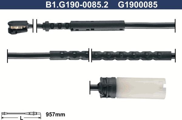 Galfer B1.G190-0085.2 - Xəbərdarlıq Kontakt, əyləc padinin aşınması furqanavto.az