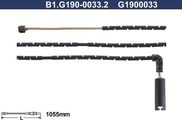 Galfer B1.G190-0033.2 - Xəbərdarlıq Kontakt, əyləc padinin aşınması furqanavto.az