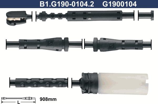 Galfer B1.G190-0104.2 - Xəbərdarlıq Kontakt, əyləc padinin aşınması furqanavto.az