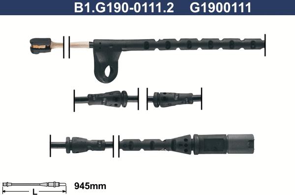 Galfer B1.G190-0111.2 - Xəbərdarlıq Kontakt, əyləc padinin aşınması furqanavto.az