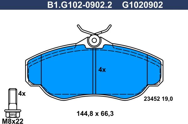 Galfer B1.G102-0902.2 - Əyləc altlığı dəsti, əyləc diski furqanavto.az