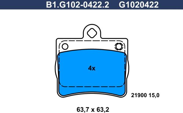 Galfer B1.G102-0422.2 - Əyləc altlığı dəsti, əyləc diski furqanavto.az