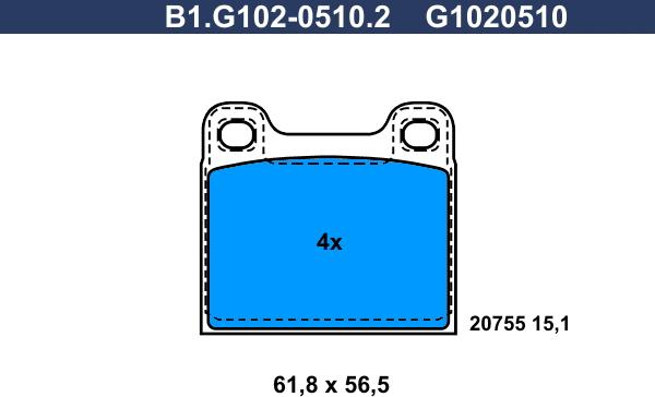 Galfer B1.G102-0510.2 - Əyləc altlığı dəsti, əyləc diski www.furqanavto.az