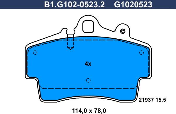 Galfer B1.G102-0523.2 - Əyləc altlığı dəsti, əyləc diski furqanavto.az