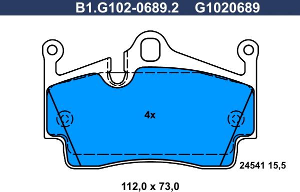 Galfer B1.G102-0689.2 - Əyləc altlığı dəsti, əyləc diski furqanavto.az