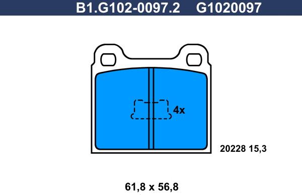 Galfer B1.G102-0097.2 - Əyləc altlığı dəsti, əyləc diski furqanavto.az