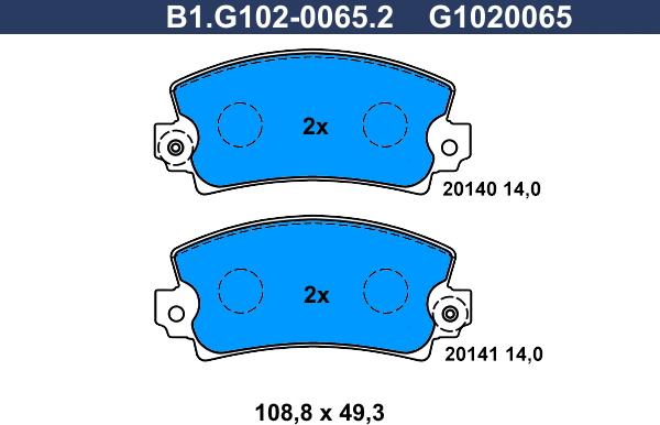 Galfer B1.G102-0065.2 - Əyləc altlığı dəsti, əyləc diski furqanavto.az