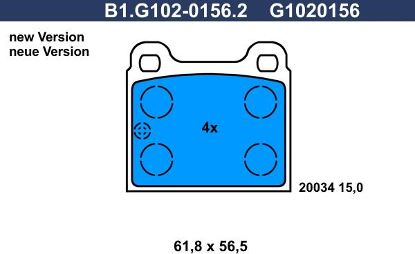 Galfer B1.G102-0156.2 - Əyləc altlığı dəsti, əyləc diski furqanavto.az