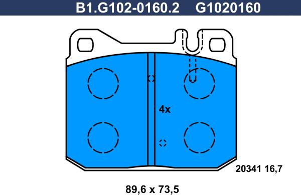 Galfer B1.G102-0160.2 - Əyləc altlığı dəsti, əyləc diski www.furqanavto.az