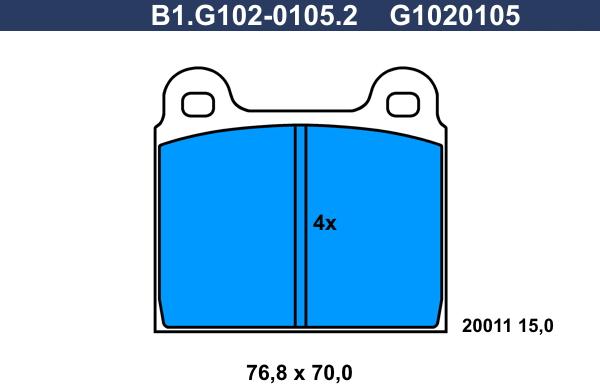 Galfer B1.G102-0105.2 - Əyləc altlığı dəsti, əyləc diski furqanavto.az