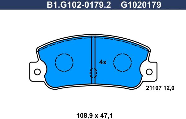 Galfer B1.G102-0179.2 - Əyləc altlığı dəsti, əyləc diski furqanavto.az