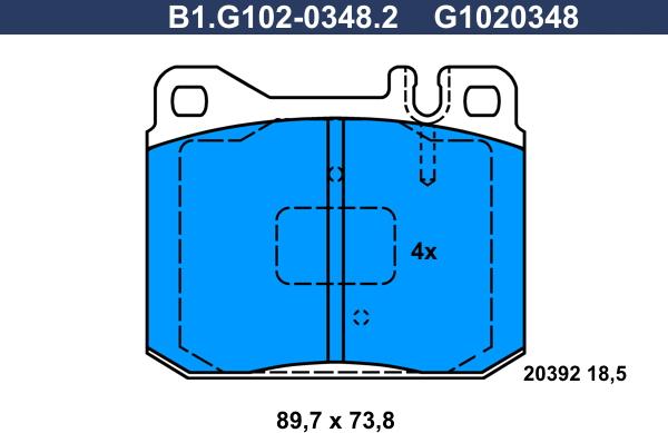 Galfer B1.G102-0348.2 - Əyləc altlığı dəsti, əyləc diski furqanavto.az