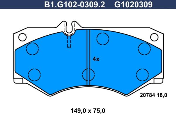 Galfer B1.G102-0309.2 - Əyləc altlığı dəsti, əyləc diski furqanavto.az