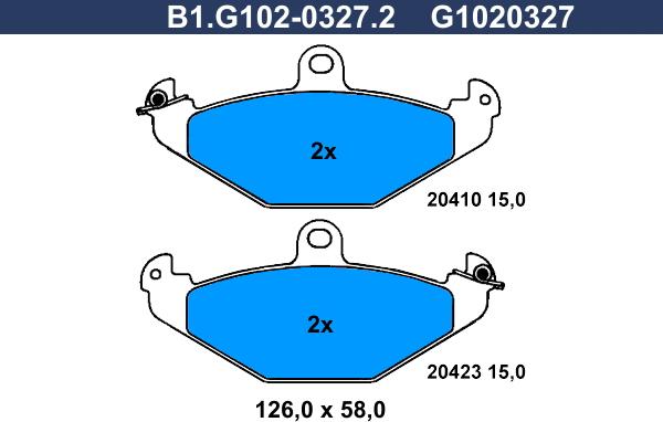 Galfer B1.G102-0327.2 - Əyləc altlığı dəsti, əyləc diski furqanavto.az