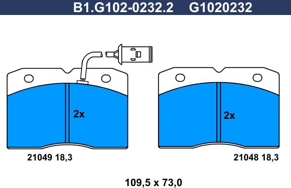 Galfer B1.G102-0232.2 - Əyləc altlığı dəsti, əyləc diski furqanavto.az