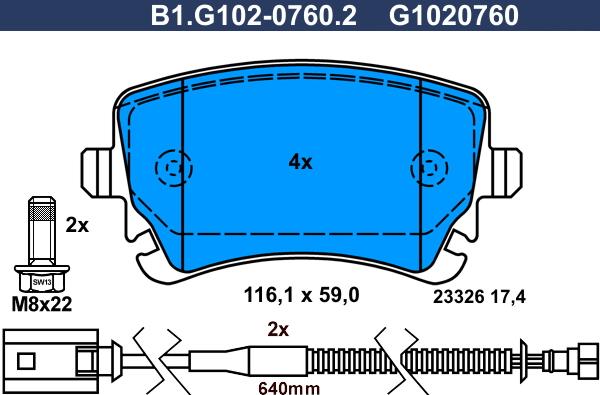 Galfer B1.G102-0760.2 - Əyləc altlığı dəsti, əyləc diski furqanavto.az