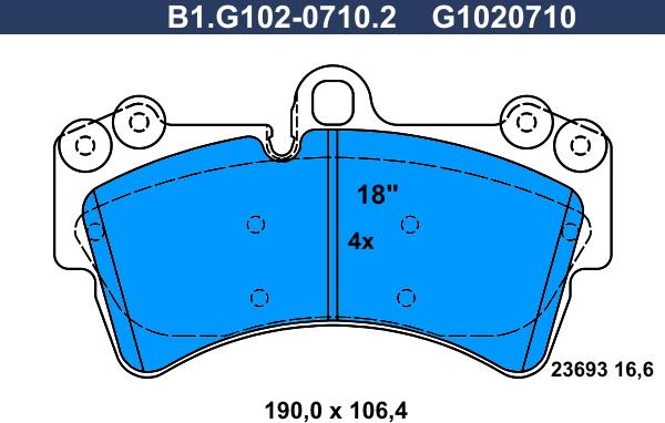 Galfer B1.G102-0710.2 - Əyləc altlığı dəsti, əyləc diski furqanavto.az