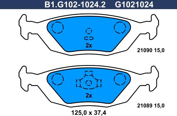 Galfer B1.G102-1024.2 - Əyləc altlığı dəsti, əyləc diski furqanavto.az