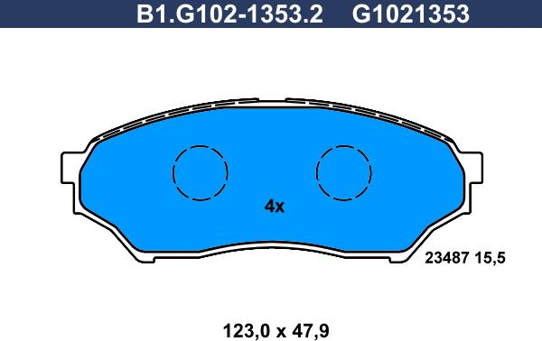 Galfer B1.G102-1353.2 - Əyləc altlığı dəsti, əyləc diski furqanavto.az