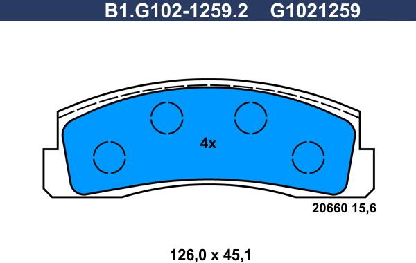 Galfer B1.G102-1259.2 - Əyləc altlığı dəsti, əyləc diski furqanavto.az
