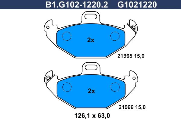 Galfer B1.G102-1220.2 - Əyləc altlığı dəsti, əyləc diski furqanavto.az