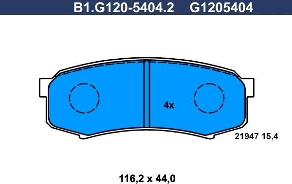 Galfer B1.G120-5404.2 - Əyləc altlığı dəsti, əyləc diski furqanavto.az