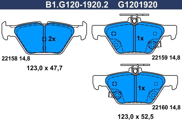 Galfer B1.G120-1920.2 - Əyləc altlığı dəsti, əyləc diski furqanavto.az