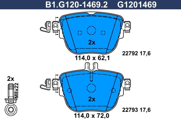 Galfer B1G12014692 - Əyləc altlığı dəsti, əyləc diski furqanavto.az