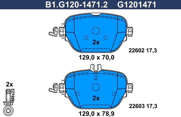 Galfer B1.G120-1471.2 - Əyləc altlığı dəsti, əyləc diski furqanavto.az