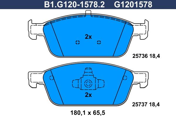 Galfer B1.G120-1578.2 - Əyləc altlığı dəsti, əyləc diski furqanavto.az