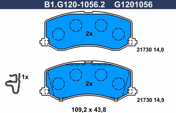 Galfer B1.G120-1056.2 - Əyləc altlığı dəsti, əyləc diski furqanavto.az