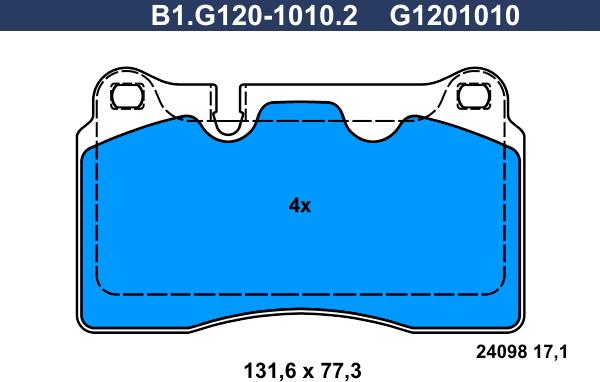 Galfer B1.G120-1010.2 - Əyləc altlığı dəsti, əyləc diski furqanavto.az