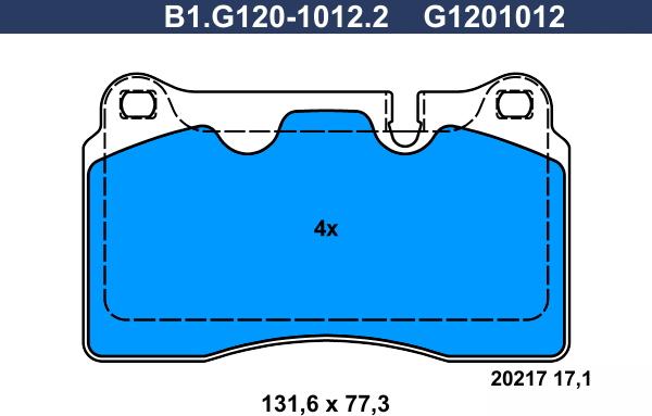 Galfer B1.G120-1012.2 - Əyləc altlığı dəsti, əyləc diski furqanavto.az