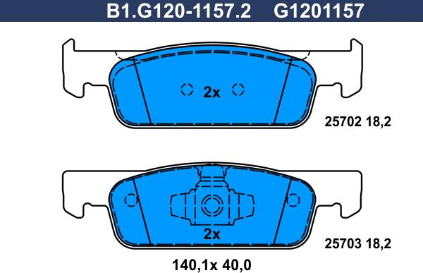 Galfer B1.G120-1157.2 - Əyləc altlığı dəsti, əyləc diski furqanavto.az