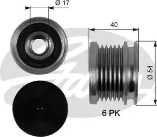 Gates OAP7099 - Kasnak, alternator, sərbəst dönərli mufta furqanavto.az