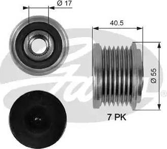 Gates OAP7098 - Kasnak, alternator, sərbəst dönərli mufta furqanavto.az