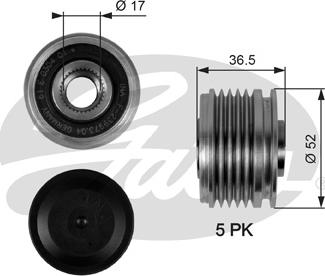 Gates OAP7064 - Kasnak, alternator, sərbəst dönərli mufta www.furqanavto.az