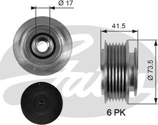 Gates OAP7066 - Kasnak, alternator, sərbəst dönərli mufta furqanavto.az