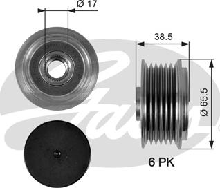 Gates OAP7085 - Kasnak, alternator, sərbəst dönərli mufta furqanavto.az