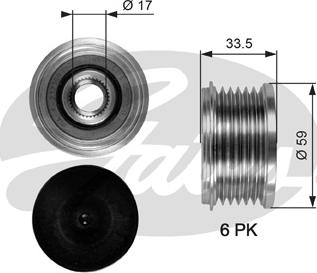 Gates OAP7080 - Kasnak, alternator, sərbəst dönərli mufta furqanavto.az