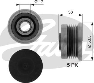 Gates OAP7082 - Kasnak, alternator, sərbəst dönərli mufta furqanavto.az