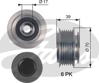 Gates OAP7143 - Kasnak, alternator, sərbəst dönərli mufta furqanavto.az