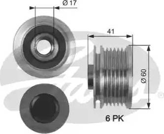 Gates OAP7147 - Kasnak, alternator, sərbəst dönərli mufta furqanavto.az