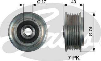 Gates OAP7159 - Kasnak, alternator, sərbəst dönərli mufta furqanavto.az